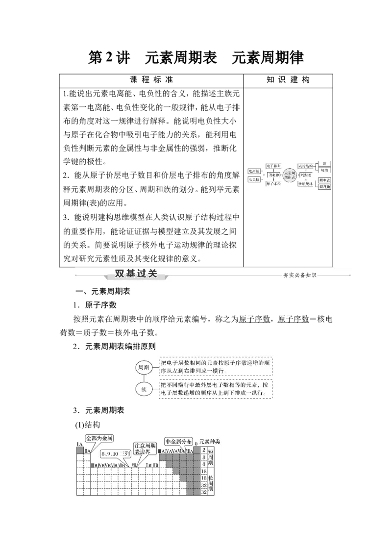 第2讲　元素周期表　元素周期律_05高考化学_新高考复习资料_2023年新高考资料_一轮复习_2023年新高考大一轮复习讲义_2023年高考化学一轮复习讲义（新高考）_赠补充习题