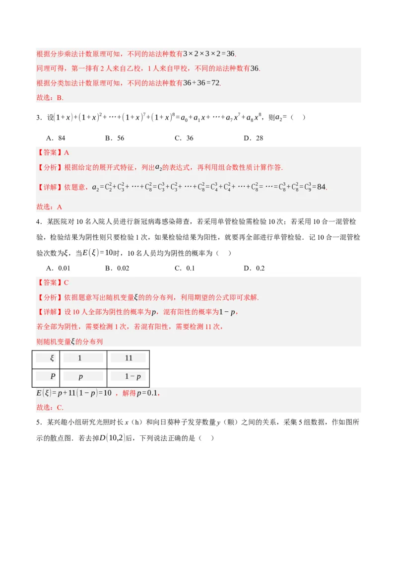 黄金卷02-赢在高考&middot;黄金8卷备战2024年高考数学模拟卷（新高考七省专用）（解析版）_2.2025数学总复习_2024年新高考资料_4.2024高考模拟预测试卷
