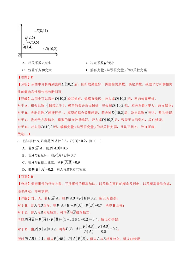 黄金卷02-赢在高考&middot;黄金8卷备战2024年高考数学模拟卷（新高考七省专用）（解析版）_2.2025数学总复习_2024年新高考资料_4.2024高考模拟预测试卷