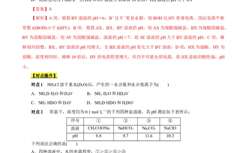 考点28盐类的水解（原卷版）_05高考化学_通用版（老高考）复习资料_2023年复习资料_一轮复习_备战2023年高考化学一轮复习考点帮（全国通用）