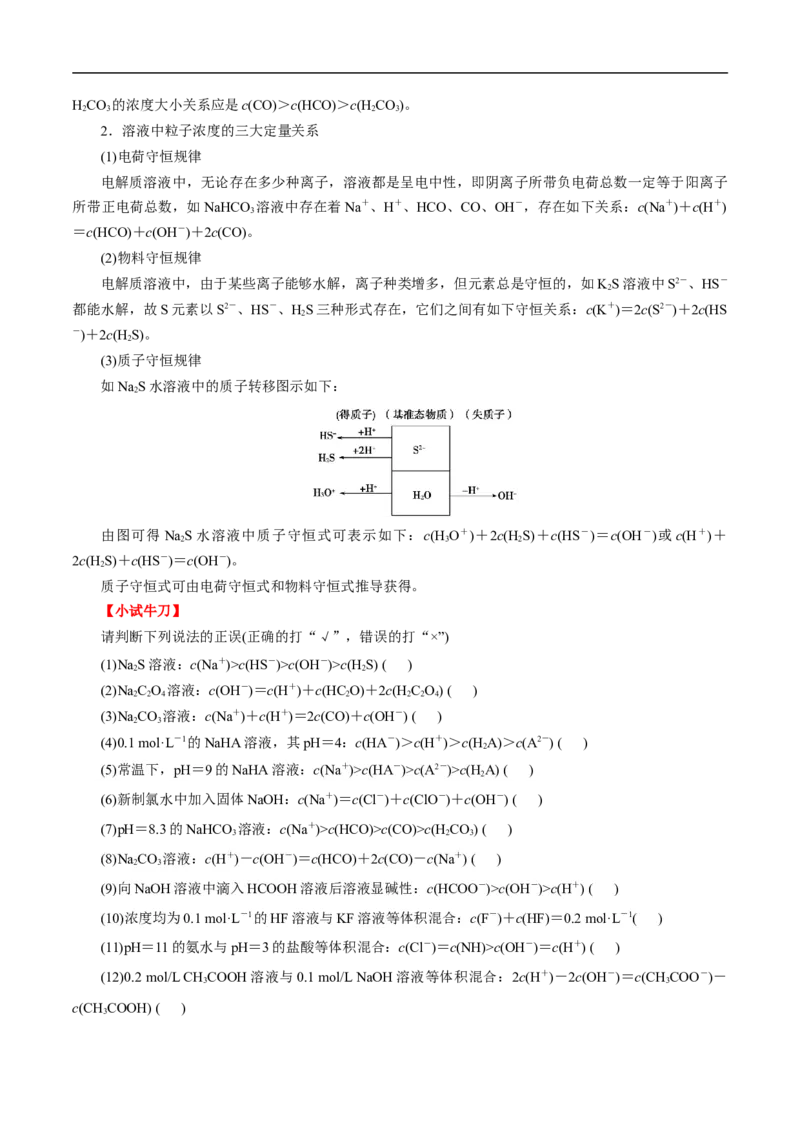 考点28盐类的水解（原卷版）_05高考化学_通用版（老高考）复习资料_2023年复习资料_一轮复习_备战2023年高考化学一轮复习考点帮（全国通用）