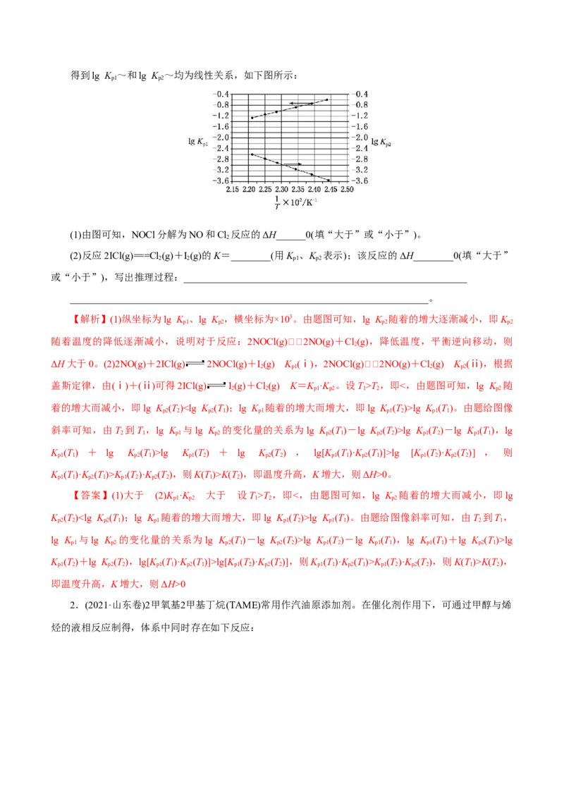第20讲化学平衡常数及转化率的计算（练）-2023年高考化学一轮复习讲练测（新教材新高考）（解析版）_05高考化学_新高考复习资料_2023年新高考资料_一轮复习