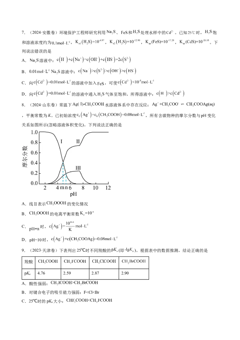考点31盐类的水解（核心考点精讲精练）-备战2025年高考化学一轮复习考点帮（新高考通用）（原卷版）_05高考化学_2025年新高考资料_一轮复习_备战2025年高考化学一轮复习考点帮