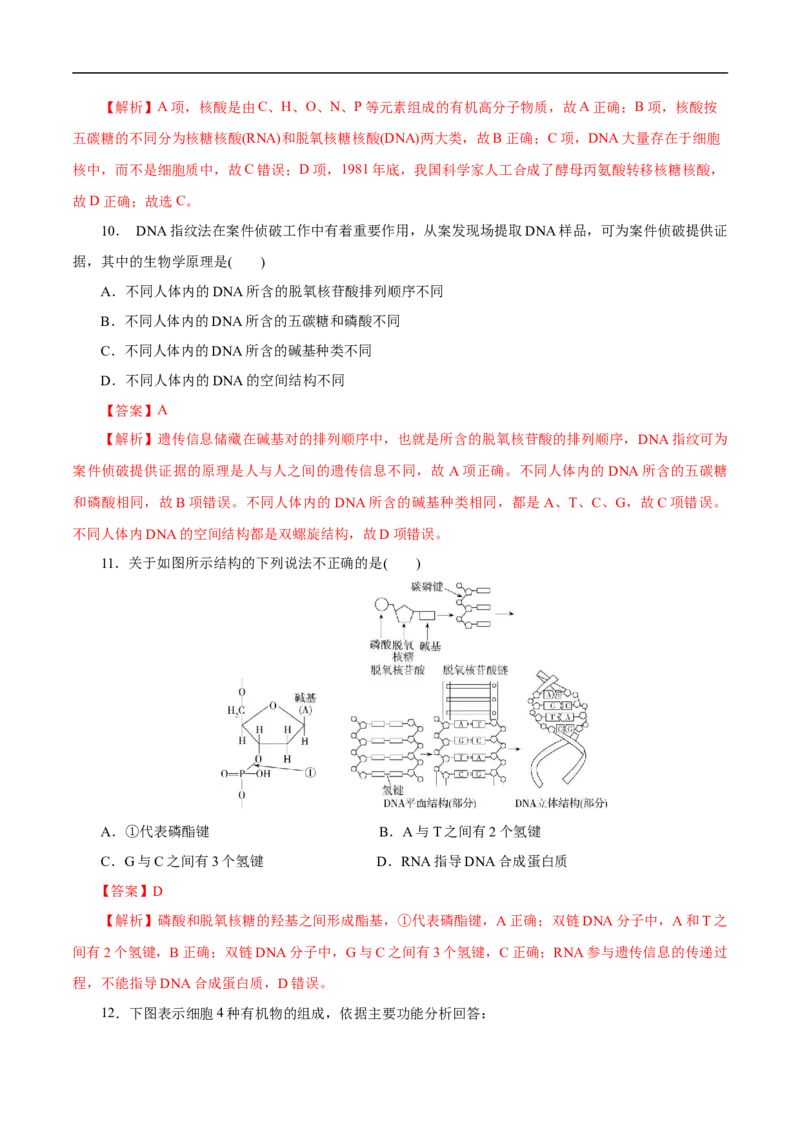 考点42核酸（解析版）_05高考化学_通用版（老高考）复习资料_2023年复习资料_一轮复习_备战2023年高考化学一轮复习考点帮（全国通用）