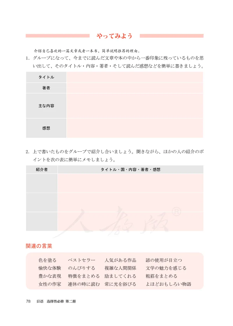 普通高中教科书&middot;日语选择性必修第二册(1)_高中全套电子教材及答案。_01高中电子教材全套_日语_人教版_高中年级_选择性必修第二册