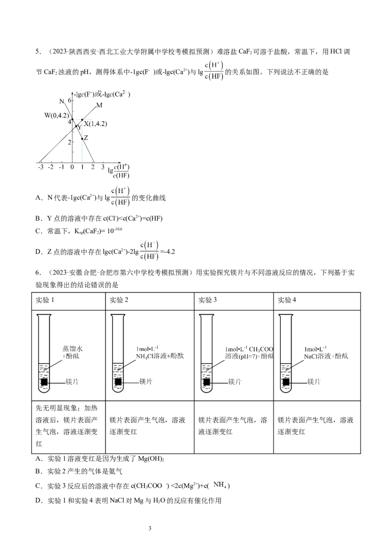 第30讲盐类水解（练习）（原卷版）_05高考化学_新高考复习资料_2024年新高考资料_一轮复习资料_完2024年高考化学一轮复习讲练测(课件+讲义+练习)（新高考）_讲义+练习