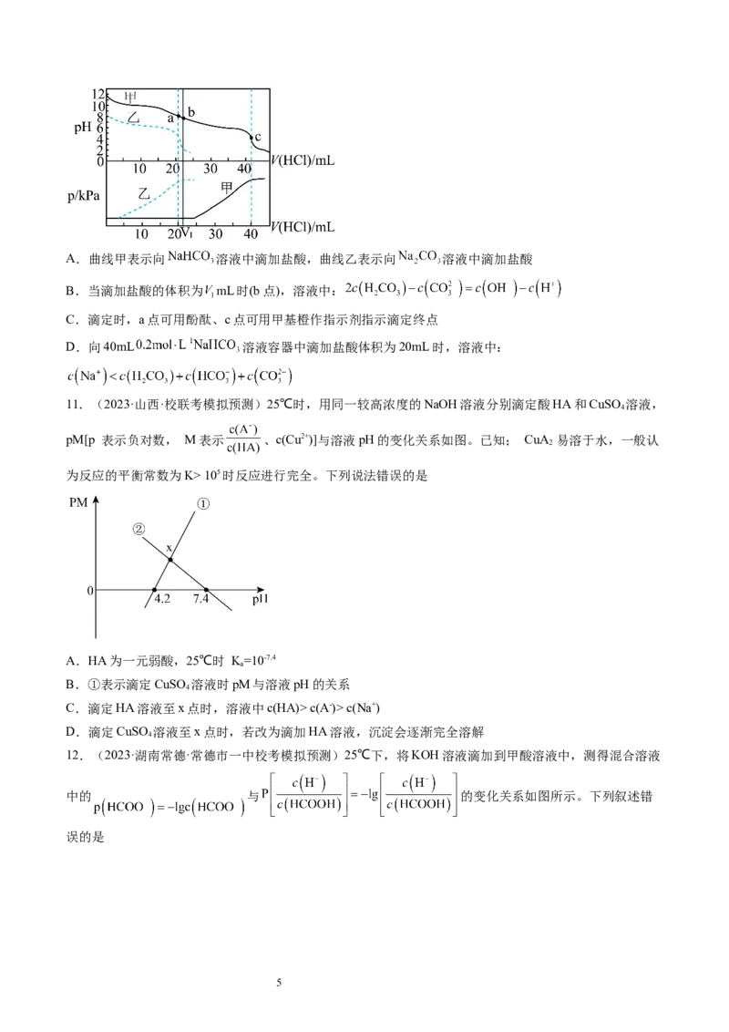 第30讲盐类水解（练习）（原卷版）_05高考化学_新高考复习资料_2024年新高考资料_一轮复习资料_完2024年高考化学一轮复习讲练测(课件+讲义+练习)（新高考）_讲义+练习