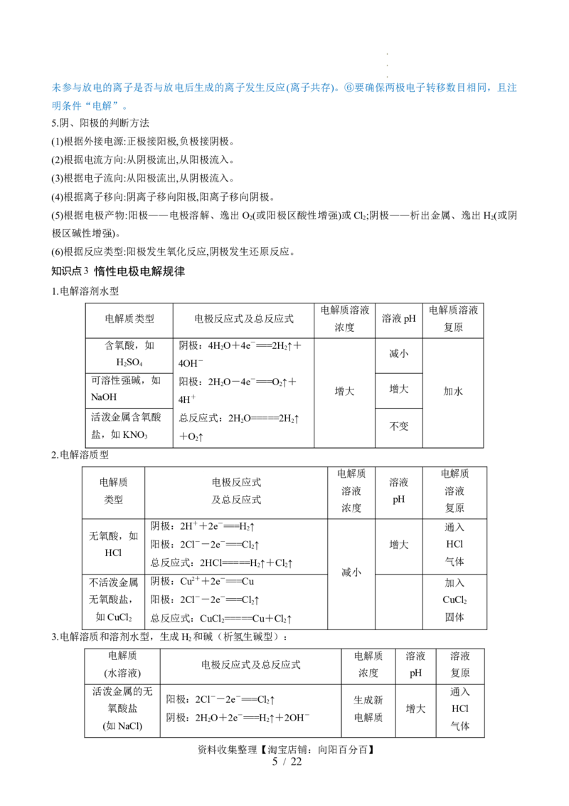 第23讲电解池金属的腐蚀与防护（讲义）（原卷版）_05高考化学_新高考复习资料_2024年新高考资料_一轮复习资料_完2024年高考化学一轮复习讲练测(课件+讲义+练习)（新高考）