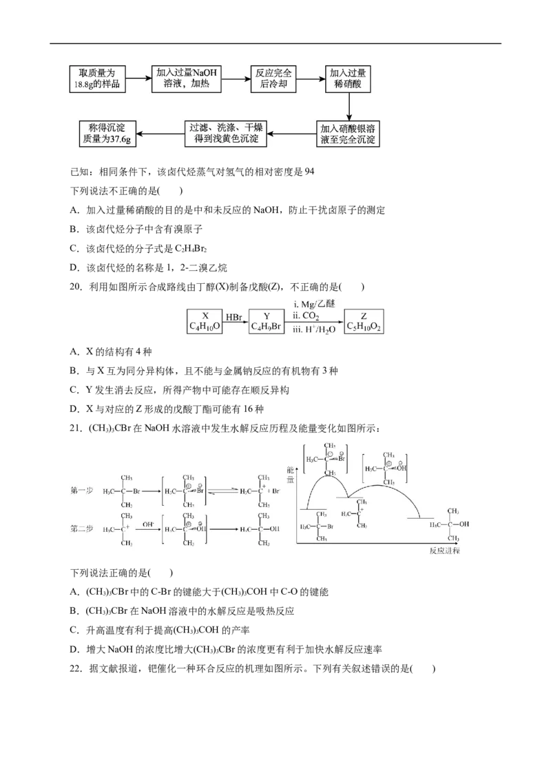 考点34卤代烃(好题冲关)(原卷版)_05高考化学_通用版（老高考）复习资料_2024年复习资料_完备战2024年高考化学一轮复习考点帮（全国通用）_考点34卤代烃（核心考点精讲精练）