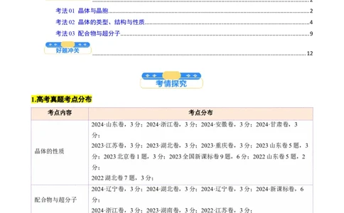 考点20晶体结构与性质（核心考点精讲精练）-备战2025年高考化学一轮复习考点帮（新高考通用）（解析版）_05高考化学_2025年新高考资料_一轮复习_备战2025年高考化学一轮复习考点帮