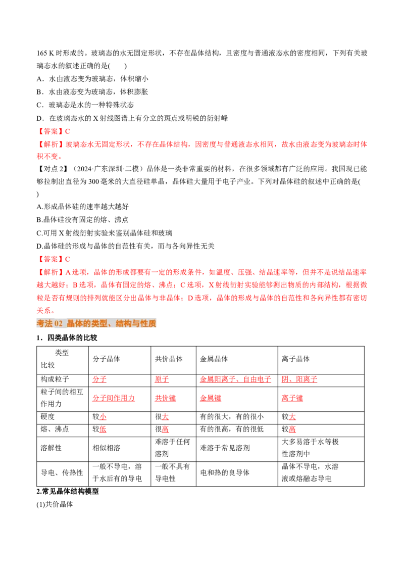 考点20晶体结构与性质（核心考点精讲精练）-备战2025年高考化学一轮复习考点帮（新高考通用）（解析版）_05高考化学_2025年新高考资料_一轮复习_备战2025年高考化学一轮复习考点帮