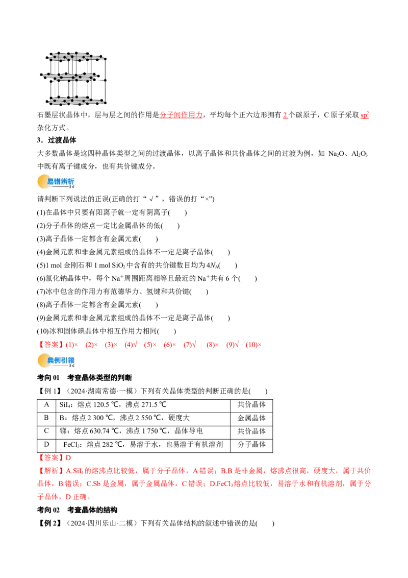 考点20晶体结构与性质（核心考点精讲精练）-备战2025年高考化学一轮复习考点帮（新高考通用）（解析版）_05高考化学_2025年新高考资料_一轮复习_备战2025年高考化学一轮复习考点帮