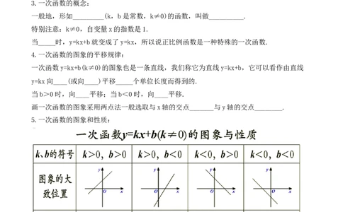第十九章一次函数知识清单（原卷版）_初中数学_八年级数学下册（人教版）_知识点总结_知识清单