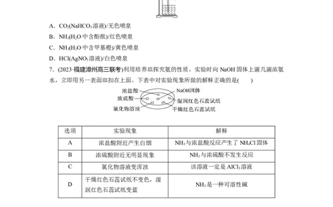 第五章　第23练　氨　铵盐_05高考化学_2025年新高考资料_一轮复习_2025大一轮复习讲义+课件（完结）_2025大一轮复习讲义化学学生用书Word版文档全书_2025一轮复习74练