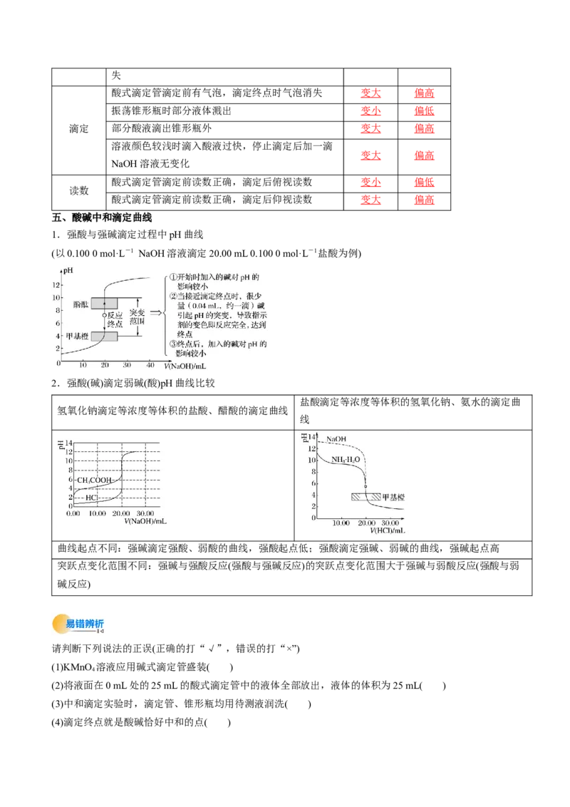 考点30水的电离和溶液的酸碱性（核心考点精讲精练）-备战2025年高考化学一轮复习考点帮（新高考通用）（解析版）_05高考化学_2025年新高考资料_一轮复习