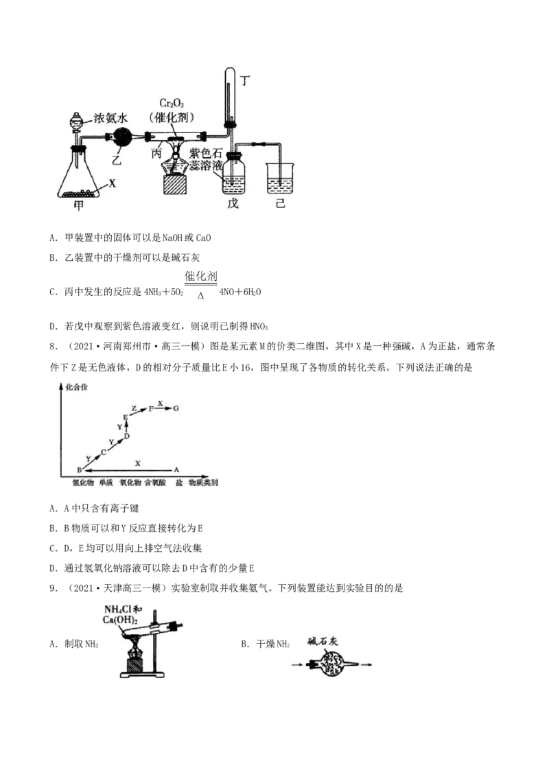 第14讲氮及其化合物（精练）-2022年一轮复习讲练测（原卷版）_05高考化学_新高考复习资料_2022年新高考资料_2022年高考化学一轮复习讲练测