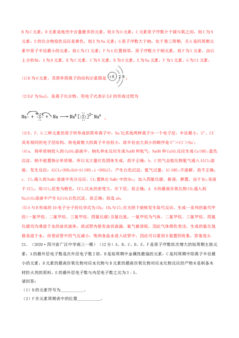 第五章能力提升检测卷（精练）-2022年一轮复习讲练测（解析版）_05高考化学_新高考复习资料_2022年新高考资料_2022年高考化学一轮复习讲练测