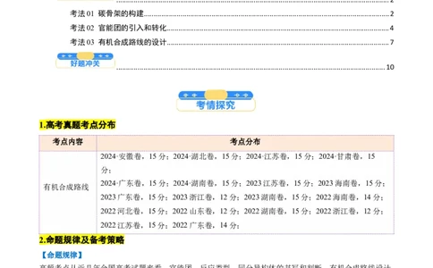 考点38有机合成（核心考点精讲精练）-备战2025年高考化学一轮复习考点帮（新高考通用）（原卷版）_05高考化学_2025年新高考资料_一轮复习_备战2025年高考化学一轮复习考点帮