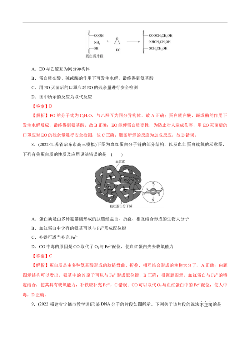 考点41蛋白质（解析版）_05高考化学_通用版（老高考）复习资料_2023年复习资料_一轮复习_备战2023年高考化学一轮复习考点帮（全国通用）