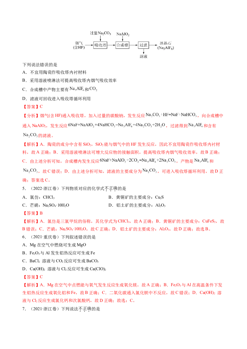 第03讲镁、铝及其重要化合物（练习）（解析版）_05高考化学_2025年新高考资料_一轮复习_2025年高考化学一轮复习讲练测（新教材新高考）_第三章金属及其化合物