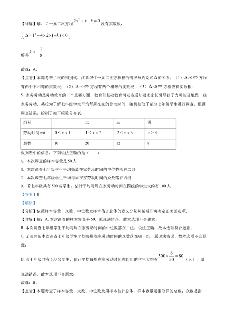 精品解析：青海省西宁市城区2022年中考数学真题（解析版）_初中数学_九年级数学下册（人教版）_全国各地数学中考真题_2022年全国中考数学真题145份