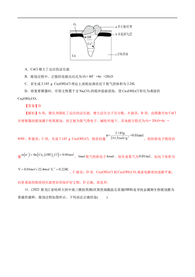 考点20金属的腐蚀与防护（解析版）_05高考化学_通用版（老高考）复习资料_2023年复习资料_一轮复习_备战2023年高考化学一轮复习考点帮（全国通用）