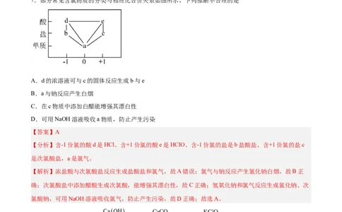 第10讲氯及其化合物（练）-2024年高考化学大一轮复习精讲精练+专题讲座（解析版）_05高考化学_2024年新高考资料_1.2024一轮复习_2024年高考化学大一轮复习精讲精练+专题讲座