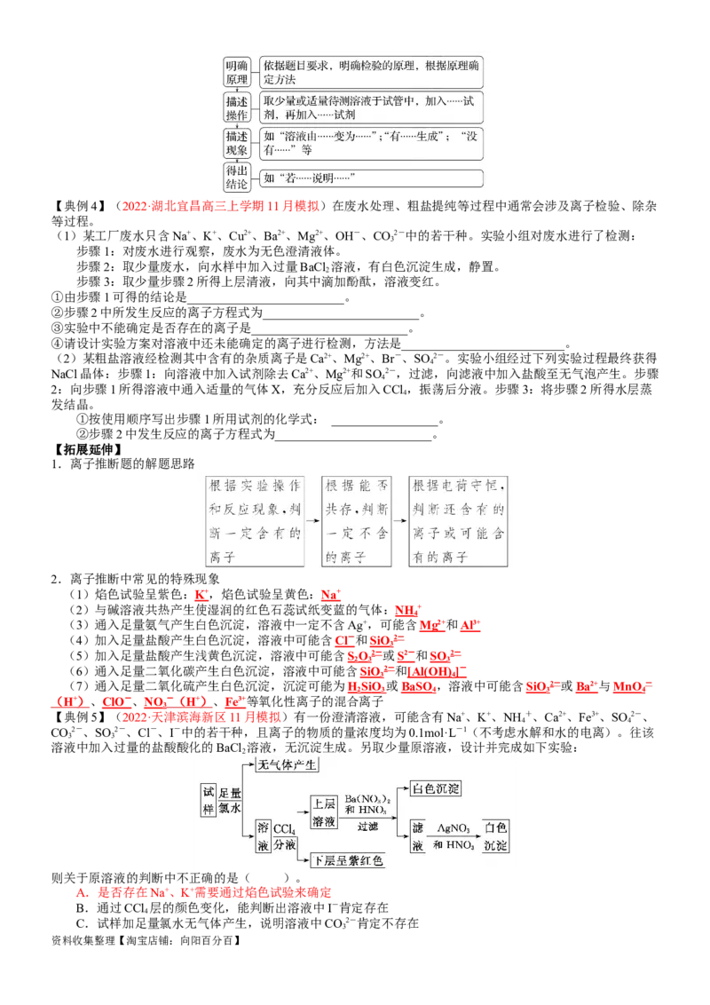 考点03离子共存、离子的检验与推断（核心考点精讲精练）-备战2024年高考化学一轮复习考点帮（新高考专用）（学生版）_05高考化学_新高考复习资料_2024年新高考资料_一轮复习资料