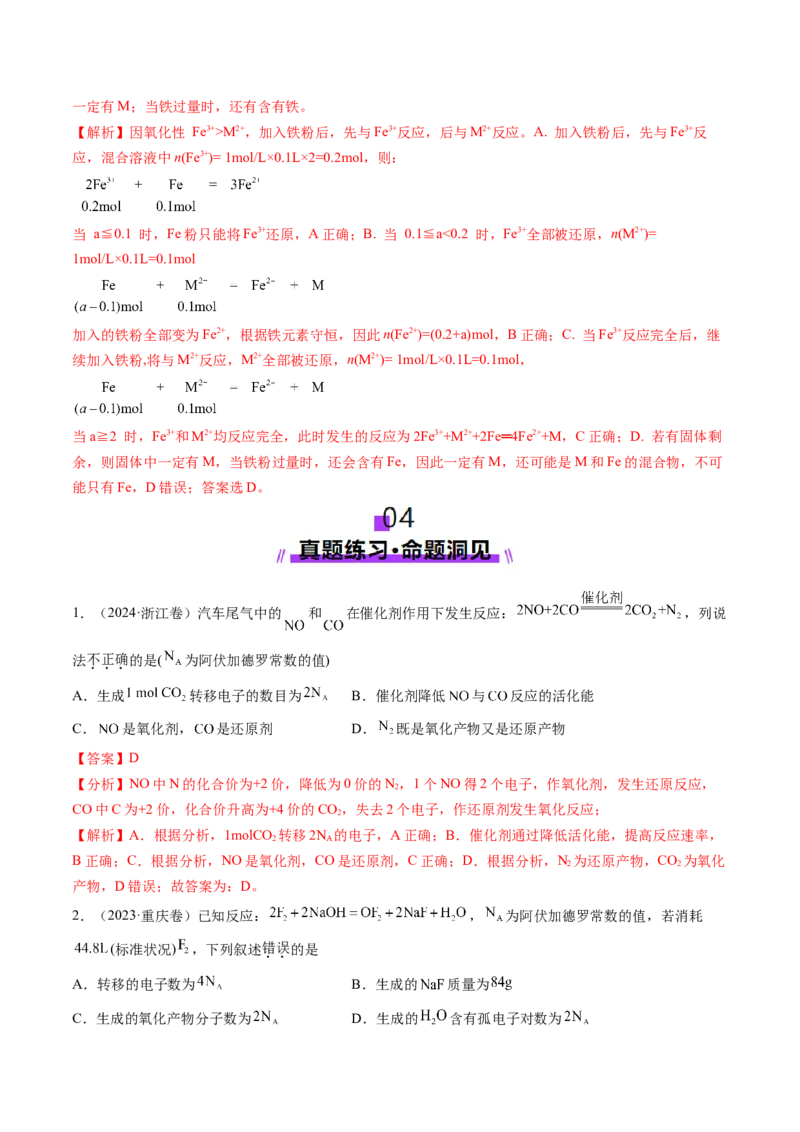 第04讲氧化还原反应的基本概念和规律（讲义）（解析版）_05高考化学_2025年新高考资料_一轮复习_2025年高考化学一轮复习讲练测（新教材新高考）_第一章物质及其变化