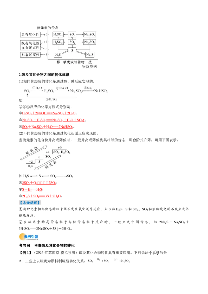 考点14硫及其化合物（核心考点精讲精练）-备战2025年高考化学一轮复习考点帮（新高考通用）（解析版）_05高考化学_2025年新高考资料_一轮复习_备战2025年高考化学一轮复习考点帮