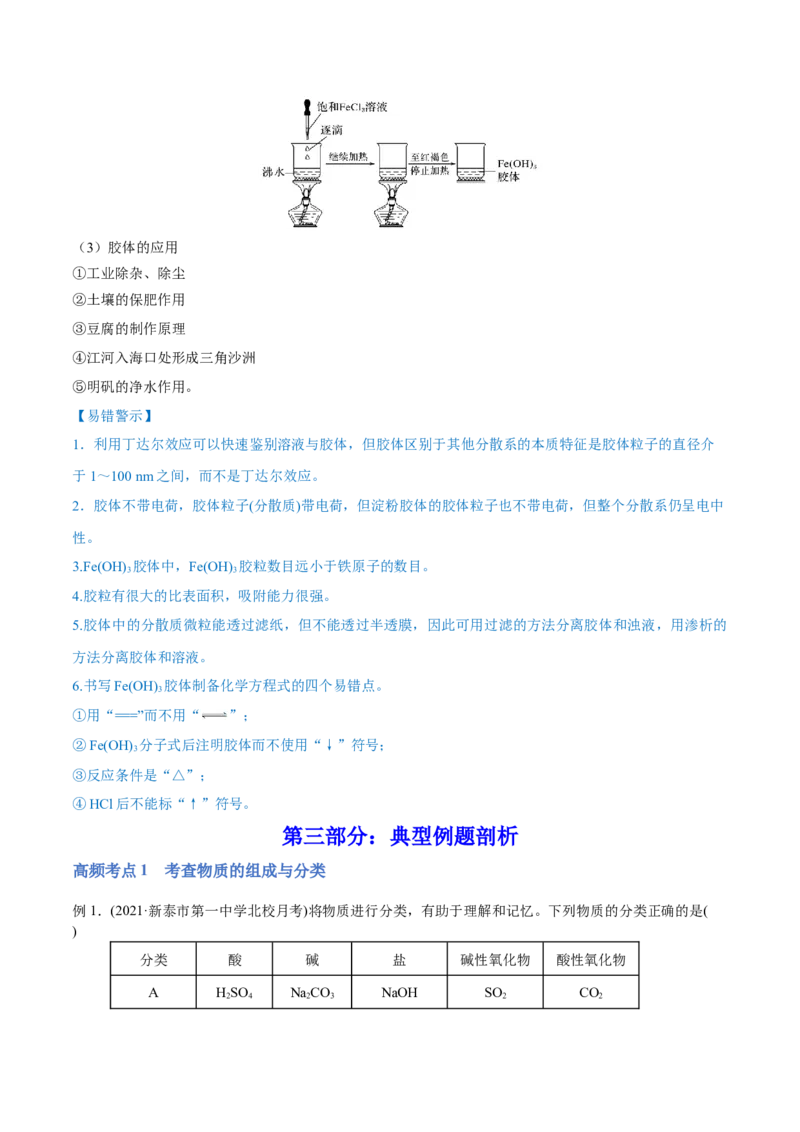 第03讲物质的组成、性质和分类（讲）-2023年高考化学一轮复习讲练测（全国通用）（原卷版）_05高考化学_通用版（老高考）复习资料_2023年复习资料_一轮复习