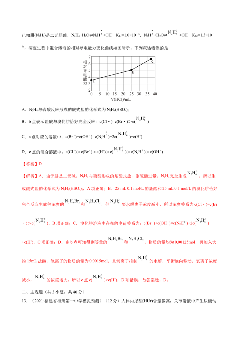 第25讲盐类水解（练）-2023年高考化学一轮复习讲练测（全国通用）（解析版）_05高考化学_通用版（老高考）复习资料_2023年复习资料_一轮复习