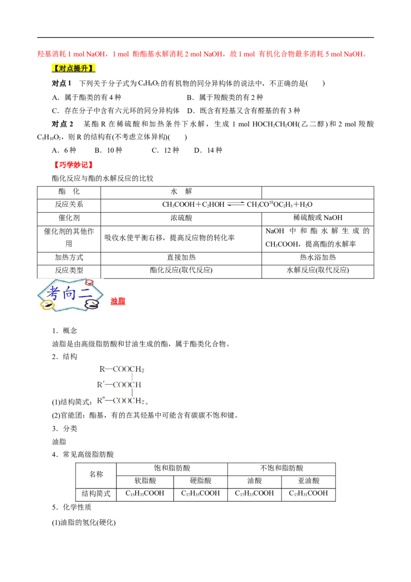 考点39羧酸衍生物（原卷版）_05高考化学_通用版（老高考）复习资料_2023年复习资料_一轮复习_备战2023年高考化学一轮复习考点帮（全国通用）
