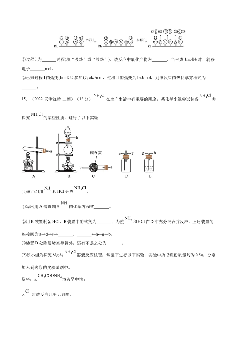 第14讲氮及其化合物（练）-2023年高考化学一轮复习讲练测（全国通用）（原卷版）_05高考化学_通用版（老高考）复习资料_2023年复习资料_一轮复习