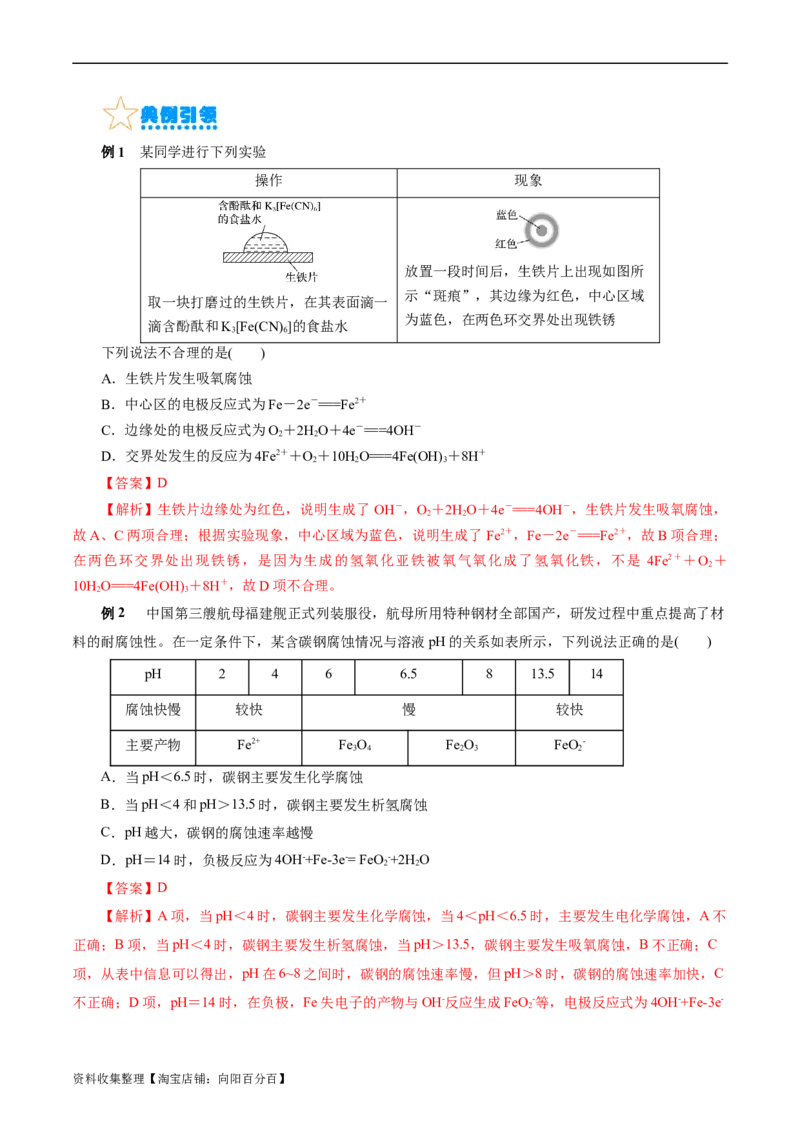 考点20金属的腐蚀与防护(核心考点精讲精练)_05高考化学_通用版（老高考）复习资料_2024年复习资料_完备战2024年高考化学一轮复习考点帮（全国通用）
