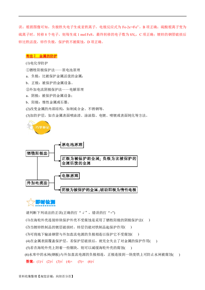 考点20金属的腐蚀与防护(核心考点精讲精练)_05高考化学_通用版（老高考）复习资料_2024年复习资料_完备战2024年高考化学一轮复习考点帮（全国通用）