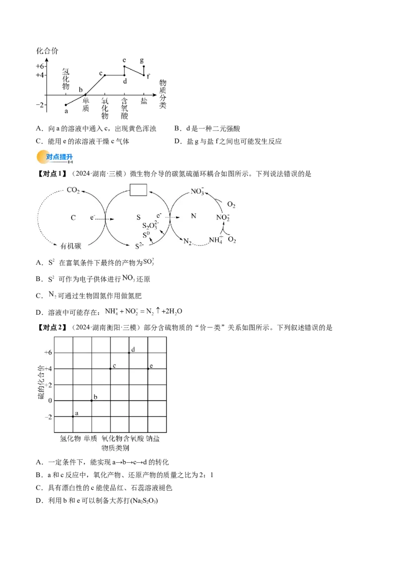 考点14硫及其化合物（核心考点精讲精练）-备战2025年高考化学一轮复习考点帮（新高考通用）（原卷版）_05高考化学_2025年新高考资料_一轮复习_备战2025年高考化学一轮复习考点帮