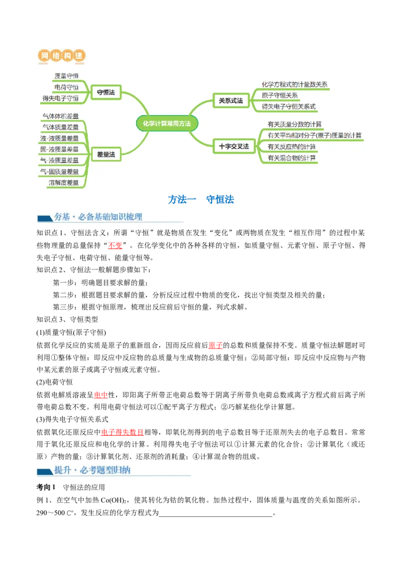第03讲化学计算的常用方法（讲义）（解析版）_05高考化学_2024年新高考资料_1.2024一轮复习_2024年高考化学一轮复习讲练测（新教材新高考）