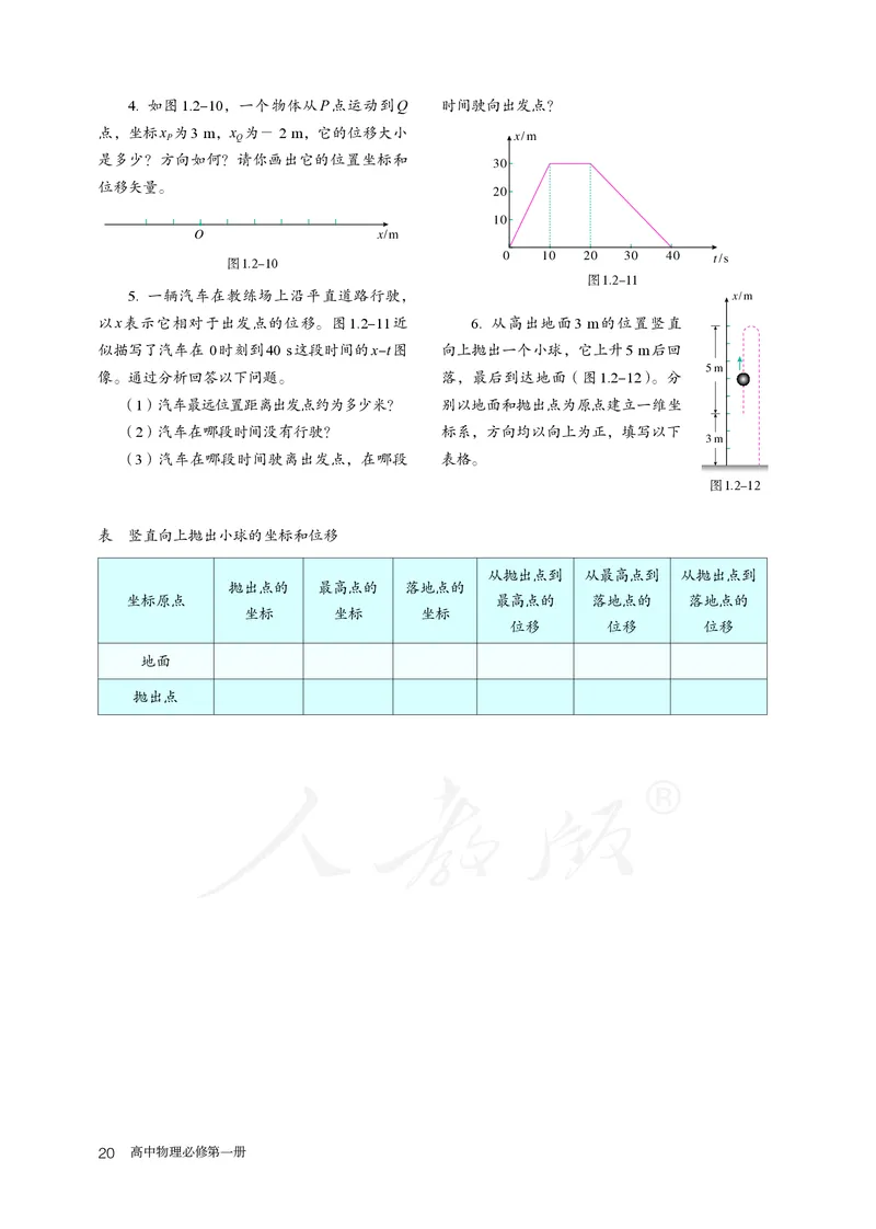 普通高中教科书&middot;物理必修第一册(1)_高中全套电子教材及答案。_01高中电子教材全套_物理_人教版_高中年级_必修第一册