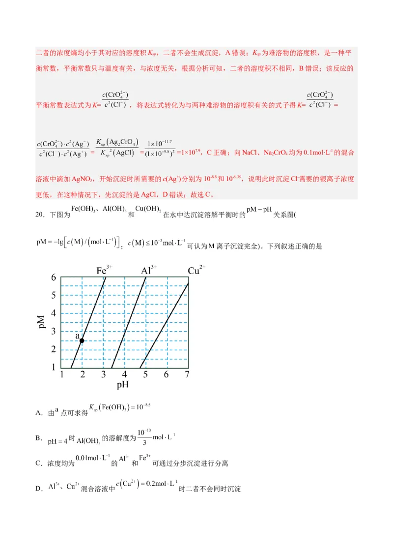 第24讲沉淀溶解平衡（练）-2024年高考化学大一轮复习精讲精练+专题讲座（解析版）_05高考化学_2024年新高考资料_1.2024一轮复习_2024年高考化学大一轮复习精讲精练+专题讲座