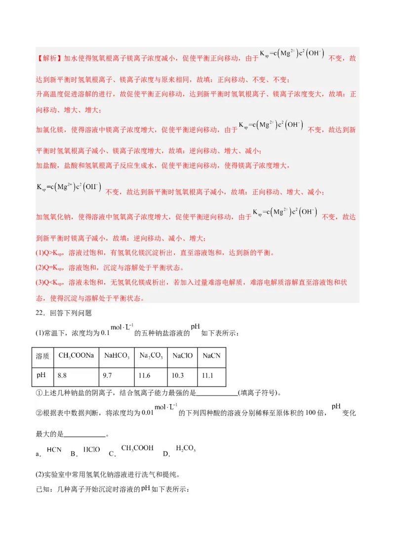 第24讲沉淀溶解平衡（练）-2024年高考化学大一轮复习精讲精练+专题讲座（解析版）_05高考化学_2024年新高考资料_1.2024一轮复习_2024年高考化学大一轮复习精讲精练+专题讲座