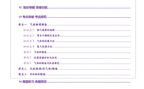 第03讲常见物质的制备(讲义)(原卷版)_05高考化学_2025年新高考资料_一轮复习_2025年高考化学一轮复习讲练测（新教材新高考）_第十章化学实验基础与探究
