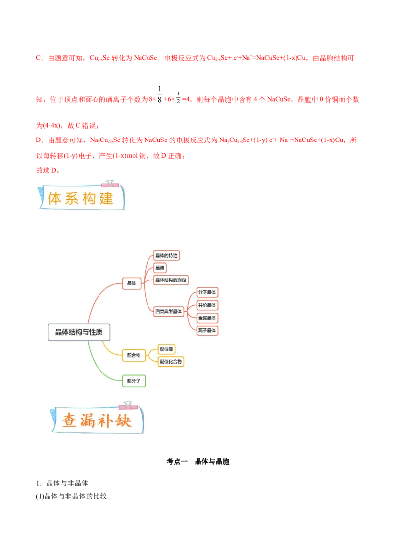 考向18晶体结构与性质-备战2023年高考化学一轮复习考点微专题（新高考地区专用）_05高考化学_新高考复习资料_2023年新高考资料_一轮复习
