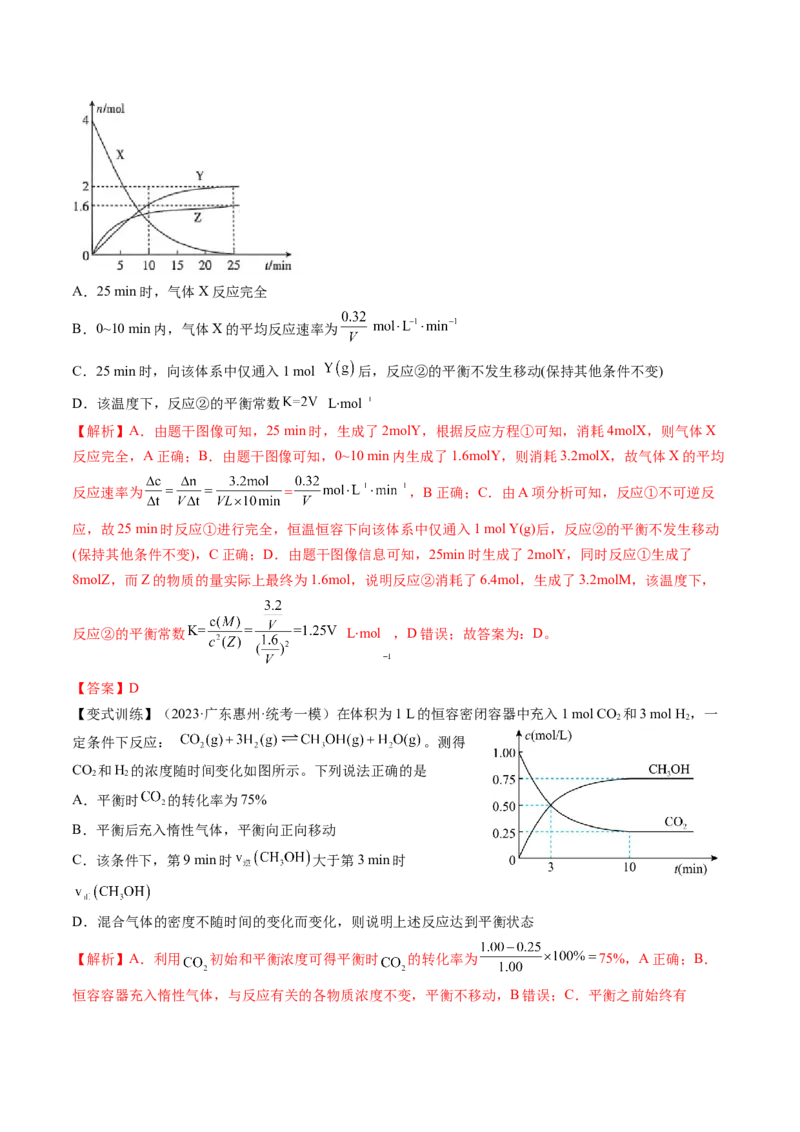 第27讲化学反应速率、平衡图像（讲义）（解析版）_05高考化学_2024年新高考资料_1.2024一轮复习_2024年高考化学一轮复习讲练测（新教材新高考）_第27讲化学反应速率、平衡图像（讲义）