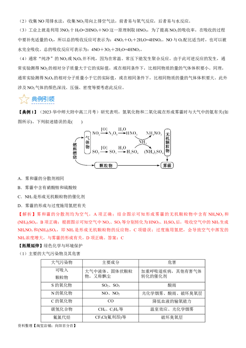 考点16氮及其化合物（核心考点精讲精练）-备战2024年高考化学一轮复习考点帮（新高考专用）（教师版）_05高考化学_新高考复习资料_2024年新高考资料_一轮复习资料