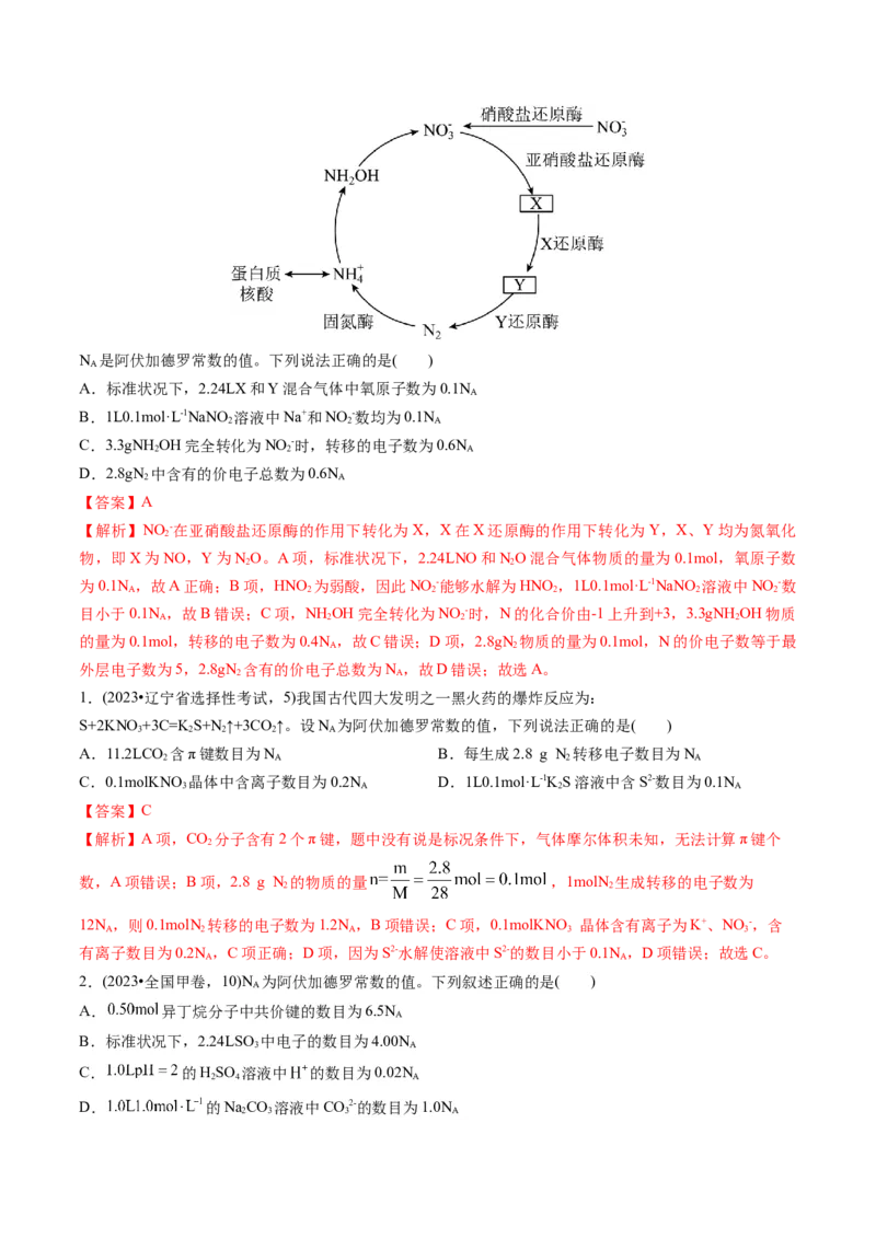 考点06物质的量气体摩尔体积（核心考点精讲精练）（解析版）_05高考化学_2025年新高考资料_一轮复习_备战2025年高考化学一轮复习考点帮
