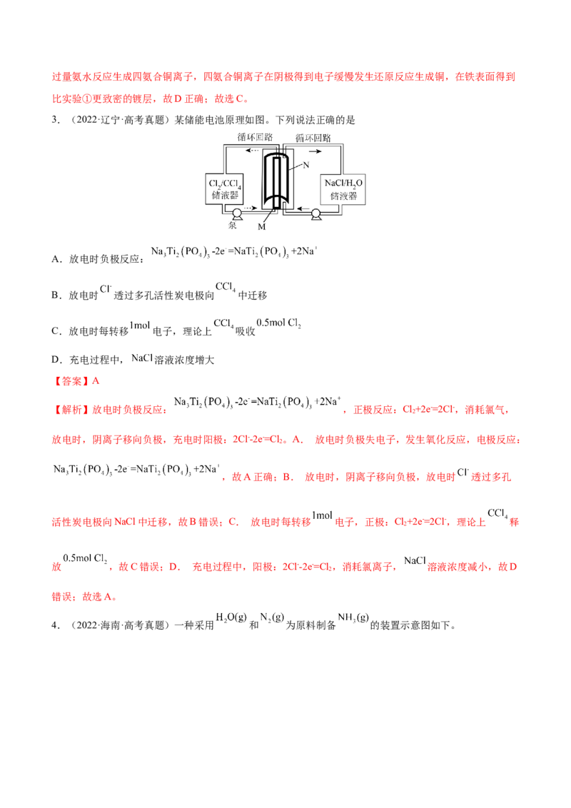 第19讲电解池金属的电化学腐蚀与防护（练）-2023年高考化学一轮复习讲练测（全国通用）（解析版）_05高考化学_通用版（老高考）复习资料_2023年复习资料_一轮复习