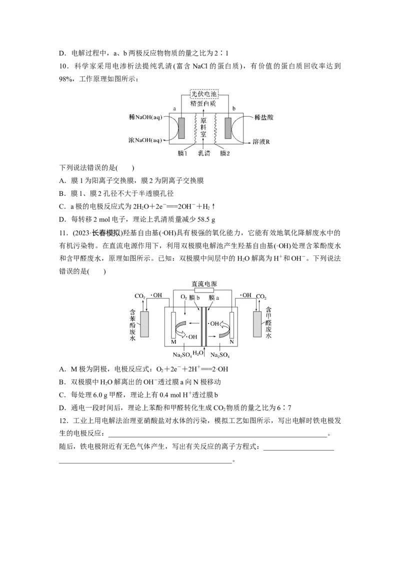 第十章　第43练　电解原理应用新拓展_05高考化学_2025年新高考资料_一轮复习_2025大一轮复习讲义+课件（完结）_2025大一轮复习讲义化学学生用书Word版文档全书_2025一轮复习74练