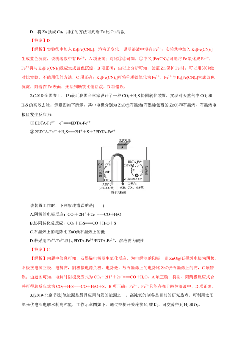 第17讲电解池金属的腐蚀与防护（练）-2023年高考化学一轮复习讲练测（新教材新高考）（解析版）_05高考化学_新高考复习资料_2023年新高考资料_一轮复习