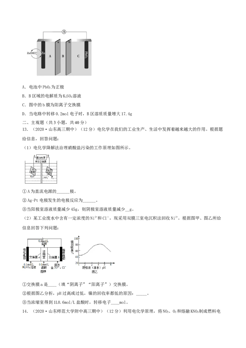 第19讲电解池　金属的电化学腐蚀与防护（精练）-2022年一轮复习讲练测（原卷版）_05高考化学_新高考复习资料_2022年新高考资料_2022年高考化学一轮复习讲练测